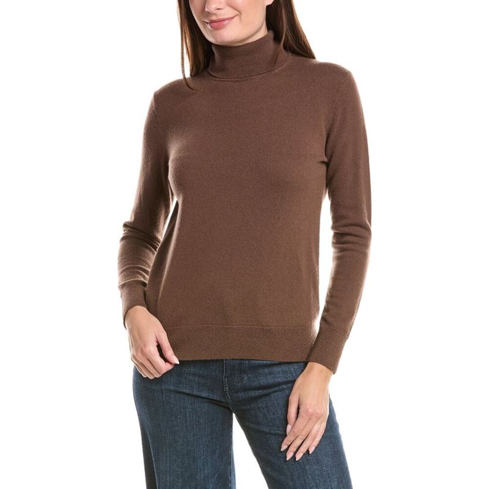 Lafayette 148 New York Womens  Turtleneck Cashmere Sweater, Brown